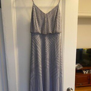 Adrianna Papell Long Art Beaded Deco Dress